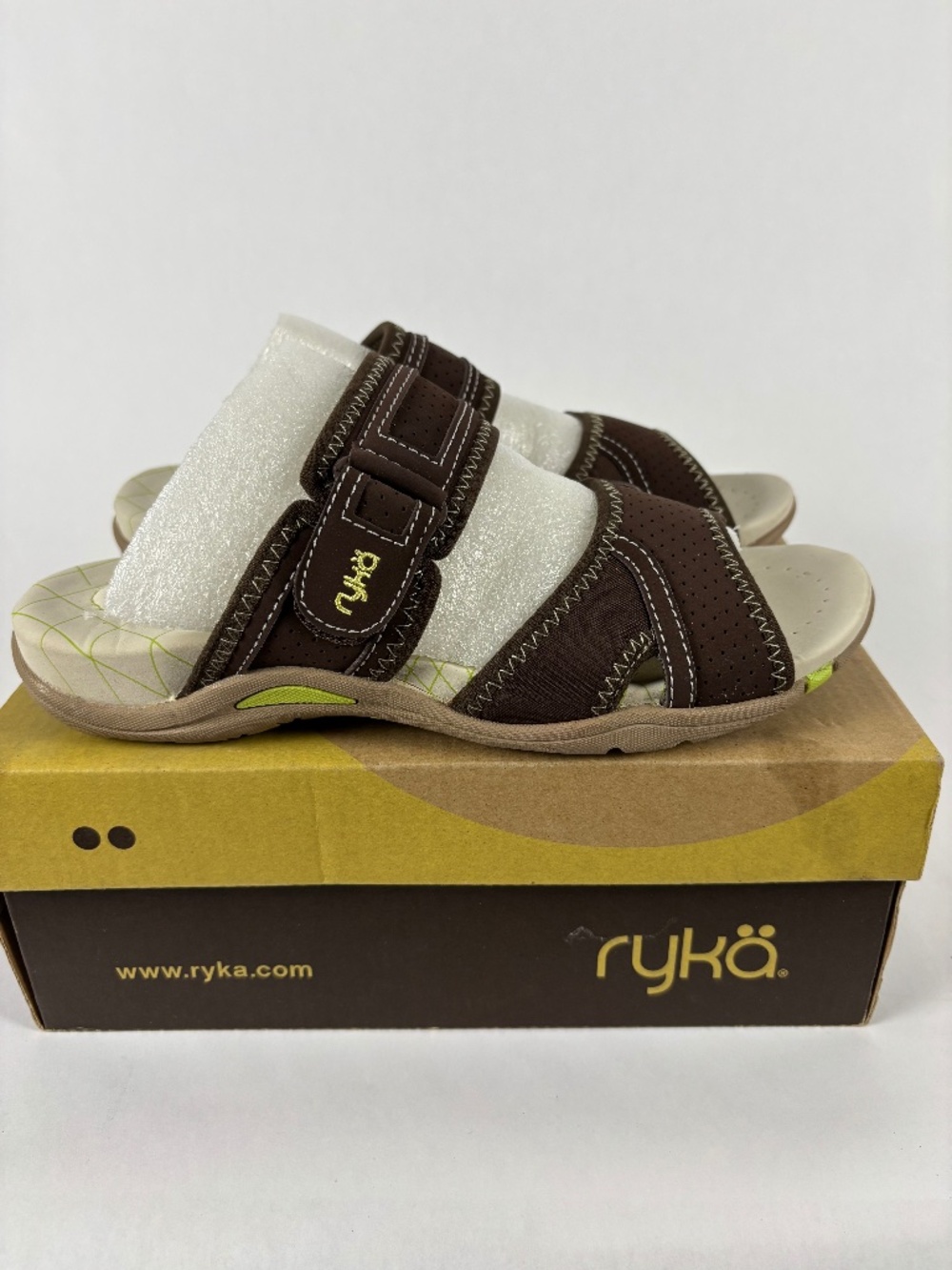Ryka, Essence, Brown, Slide Sandals, New With Box